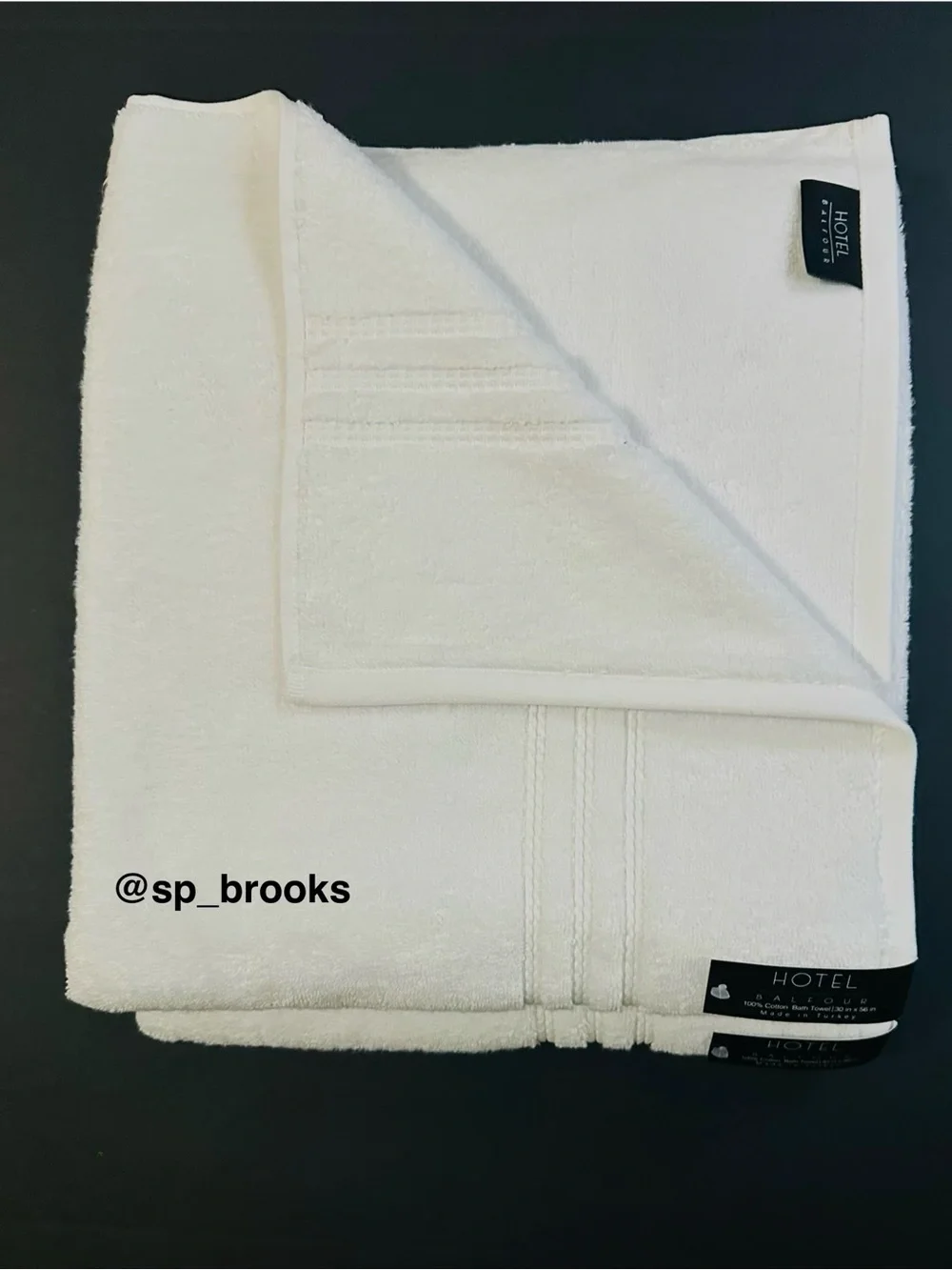 🎁2PC Hotel Balfour Cotton White Bath Towels with   Braided Dobby Border - Turkey